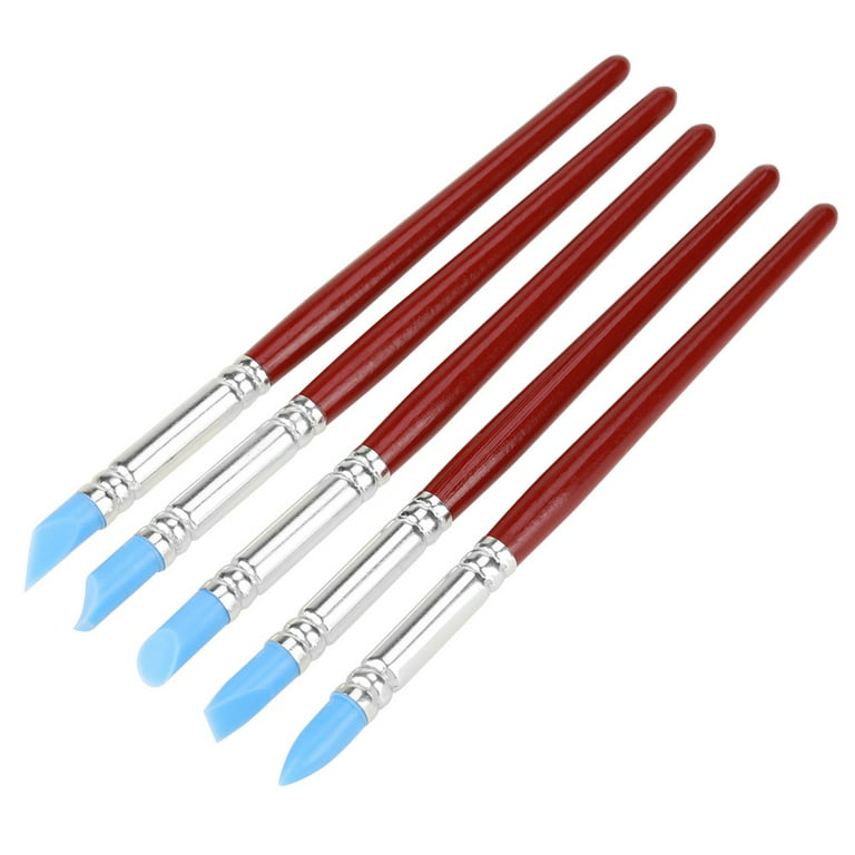 5x Rubber Tip Paints Silicon Brushes Sculpture Pottery Clay Shaping Carving Tool